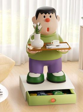 YYC5393胖虎沙落发旁边卡柜托置物架可爱创意边几茶几客厅盘通大