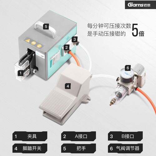匠恩GNQ-20A端压线钳多动功能端子压气默认项线机台式气动冷压子