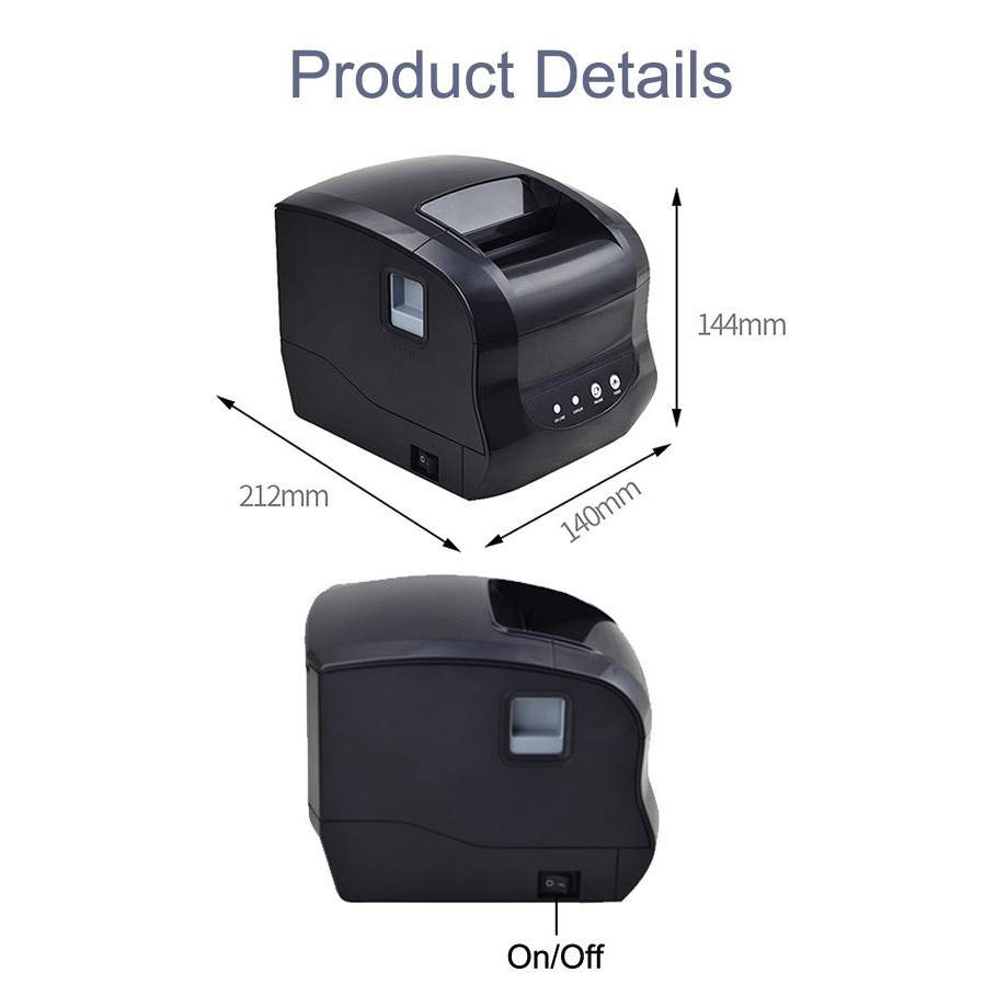Xprinter 365 USB Bluetooth Port 80mm Thermal Barcode Printer