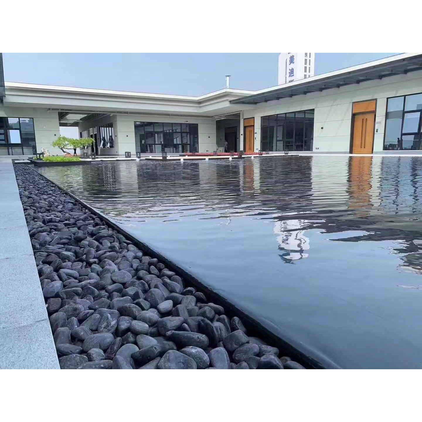 黑色雨花石黑色鹅卵石园林景观鹅卵石水洗原石造景铺路小石头