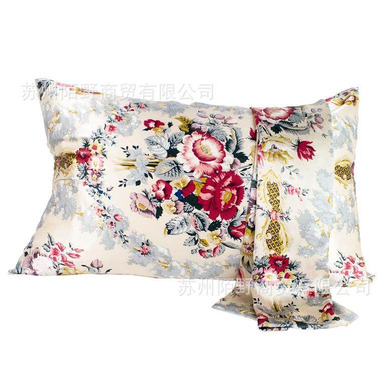 双面100桑蚕丝枕头套16mm印花丝绸床品真丝枕套加工