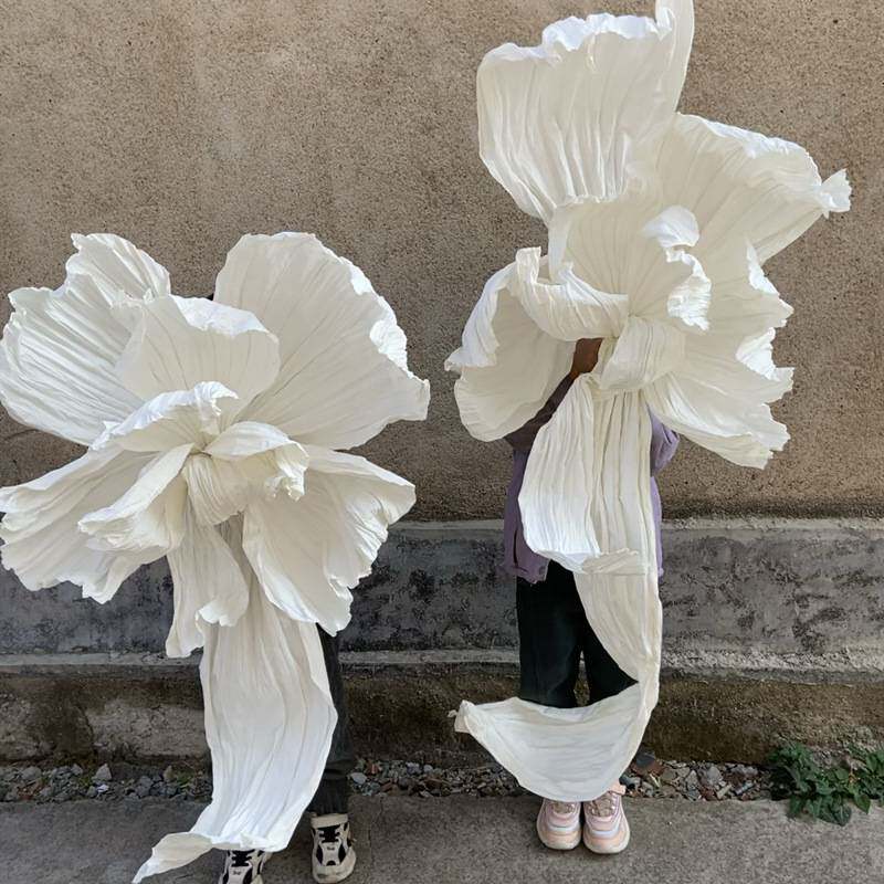大型纸艺造型花婚庆橱窗布置商场美陈婚礼装饰道具背景假花仿真花