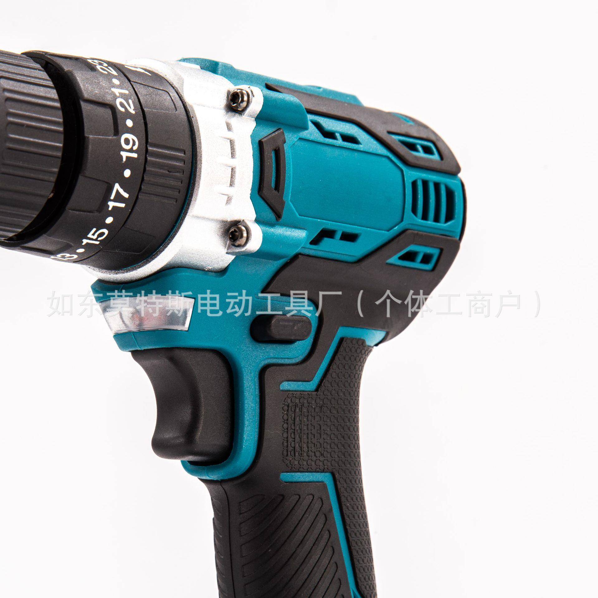 锂跨境充电21318式电刷钻手电冲击电钻可调速正反转自锁无夹头手