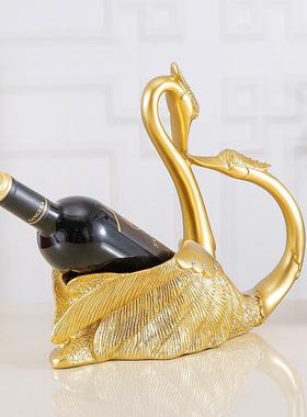 现代轻奢欧天式鹅摆件K饰TV红酒架摆酒金典情侣柜客厅家居装品酒