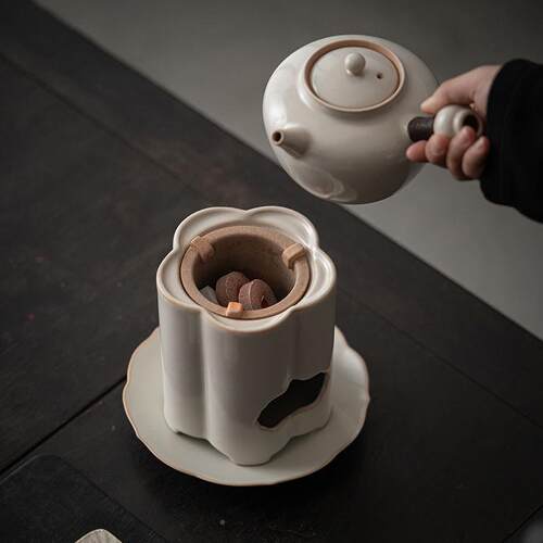 日式陶瓷罐茶壶炭炉泡茶壶炉火炉复手绘罐煮茶炉围炉煮古tssc0009