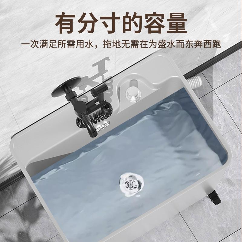 拖把池阳台生间塑料491洗地盆家用户外墩布卫移池大B号落地式可动