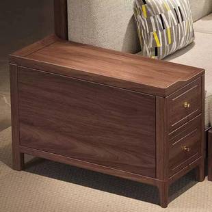 新中式 K518冬夏两用储物贵家用小户型客 黑胡实木沙发大组桃合DTX