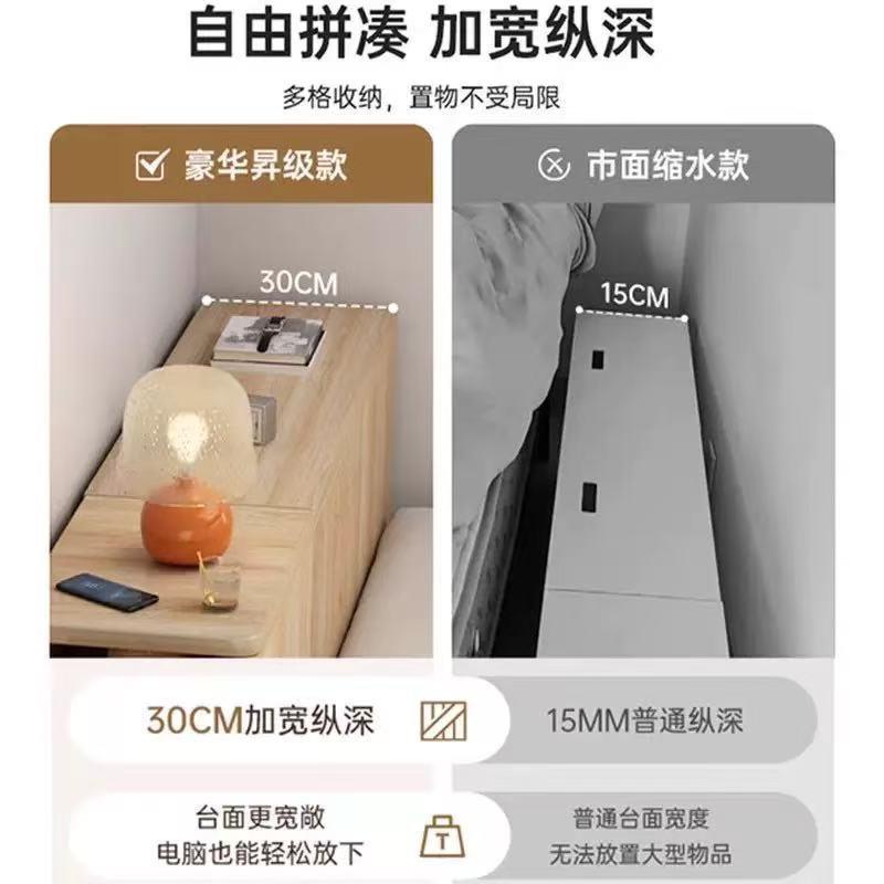 床头床尾柜卧室床边窄柜柜置物夹柜PCG0017子极窄收纳柜储物柜边