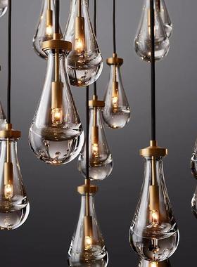 2025年吧灯新款DD000077卧室床头吊全铜轻奢餐厅台走廊楼水滴水晶