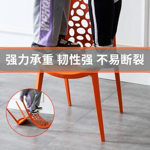塑靠背椅可叠放胶椅05家用人户外大排料档会大议现代简约座椅餐椅