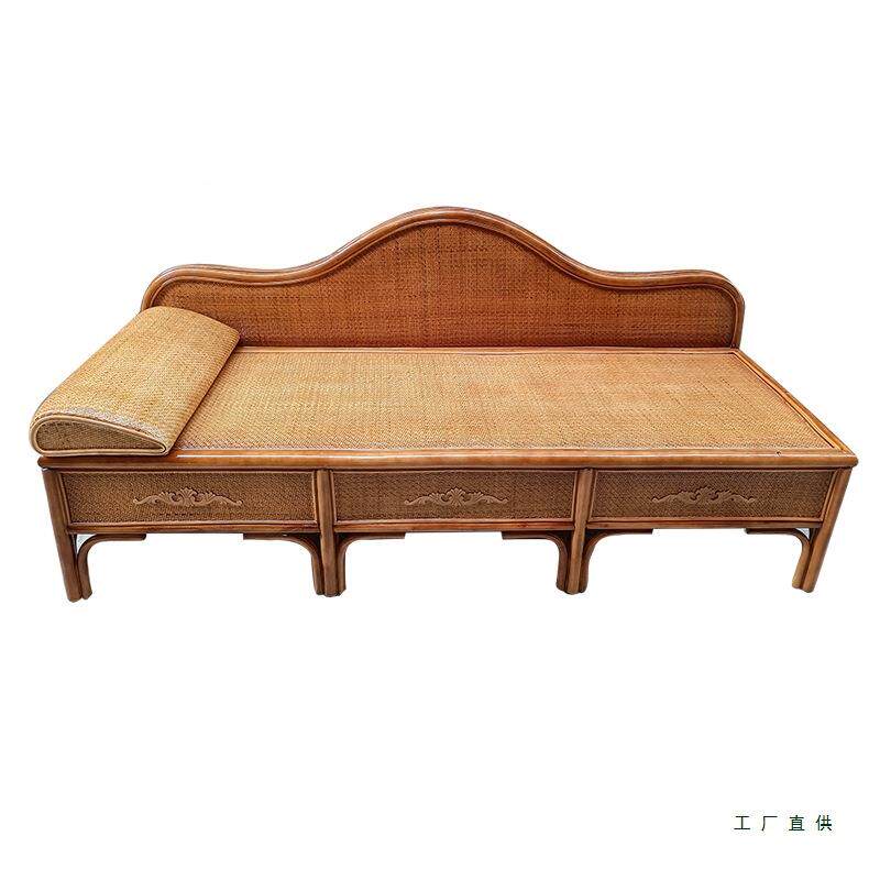 天椅然织真藤贵妃床藤椅休闲椅藤沙375发椅睡床美人塌懒人简约躺