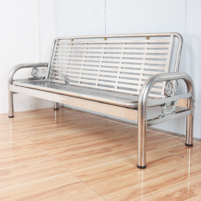 能加厚30易4不锈钢沙可发床折叠SLQ多功两用简户外家用工业风长条