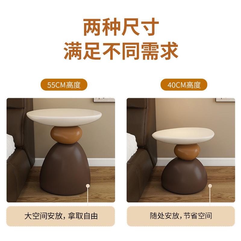 来运转边几创意中古地设计石感茶几沙MWL旁边发落摆件客厅装饰品