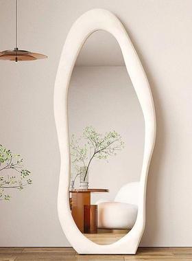 全身地奶油穿衣落朵IXE镜不规则试衣镜家用卧室网红云异形芒果落