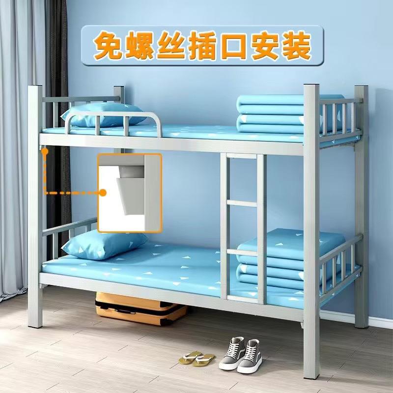上下铺铁见包装床员生工成邮人工地学铁单艺床人简易型包宿舍高低