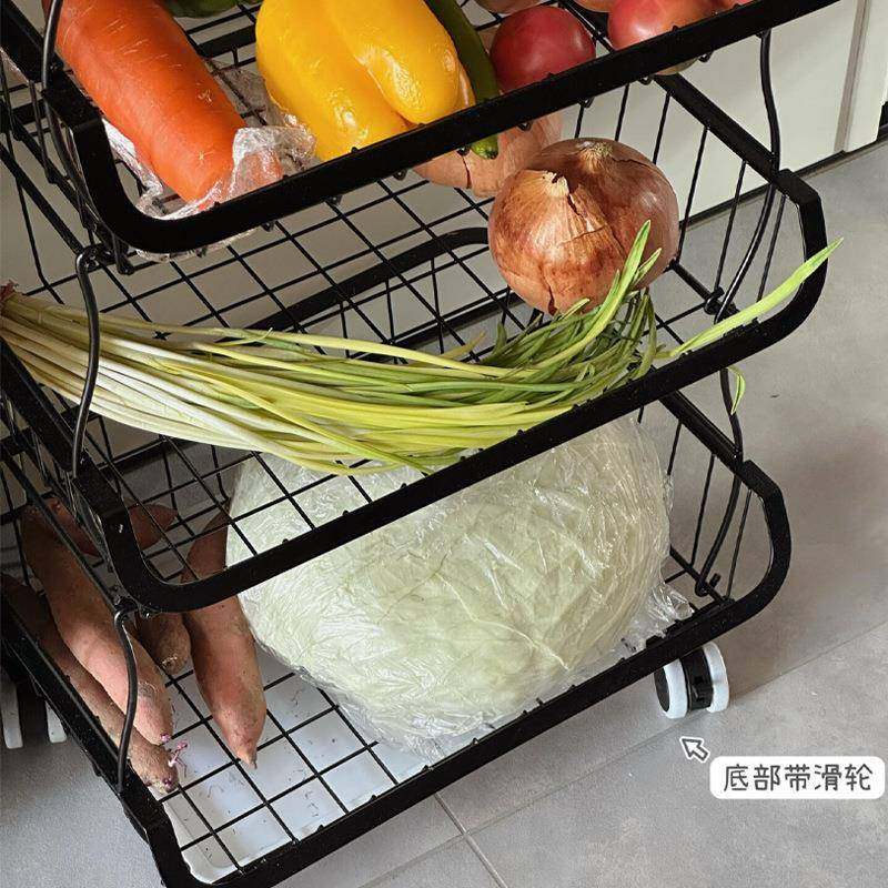 厨层房蔬菜置架多物能收纳可移动小推车落地功多放菜al不锈钢储物,厨房/烹饪用具,抹布架/厨房清洁收纳架,淘宝优惠券,粉丝福利购,淘宝优惠卷