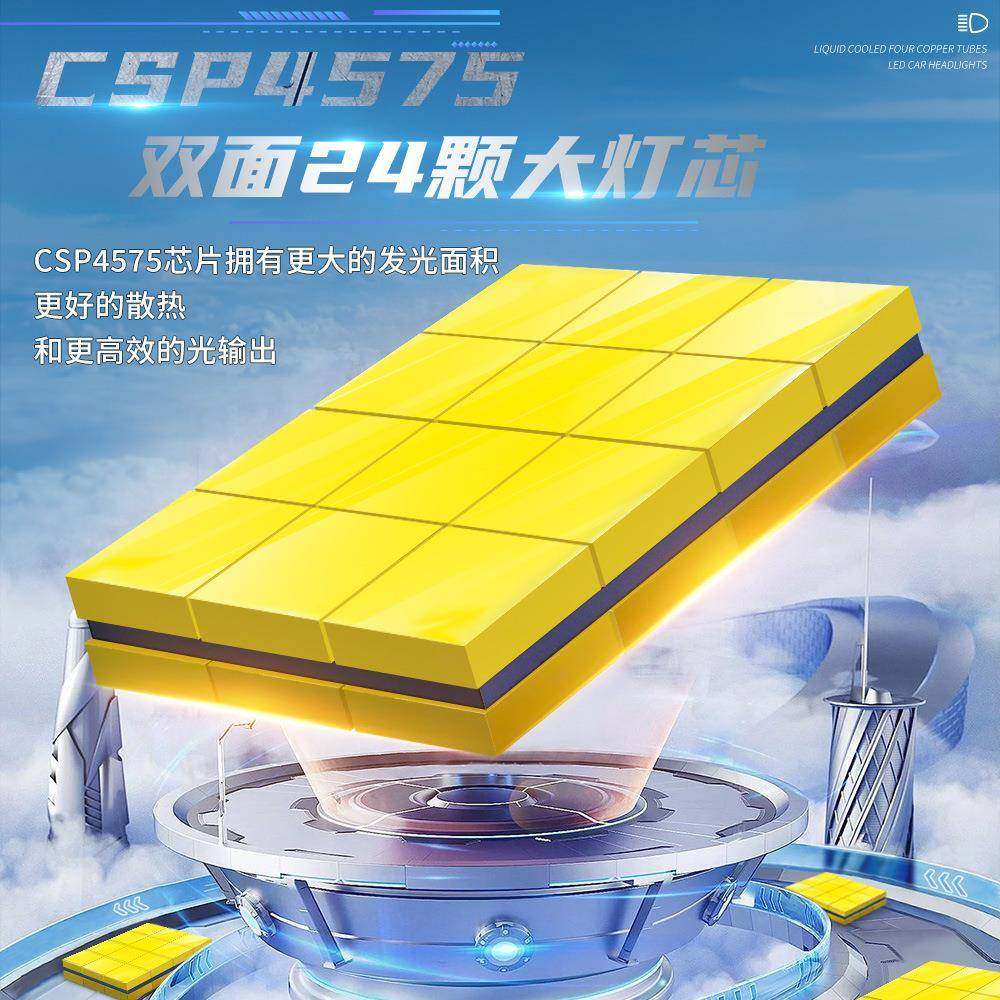 100W四铜管1车灯h7大率hhV11超亮h4汽车大灯1T4224V通用功灯