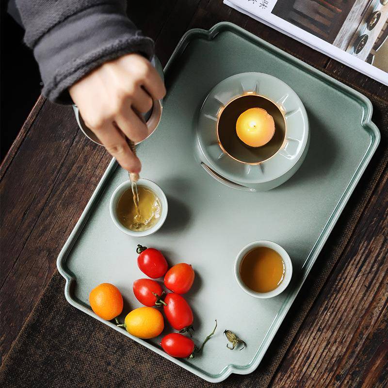 影陶瓷干泡茶cp-20200盘家托用茶具小托盘长方形茶台盘复古窑变干