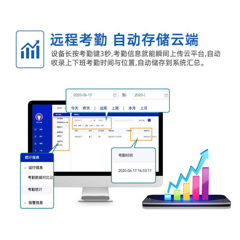 4G智能电子工牌定位胸卡环卫工作牌远程打卡外出巡逻考勤北斗gps