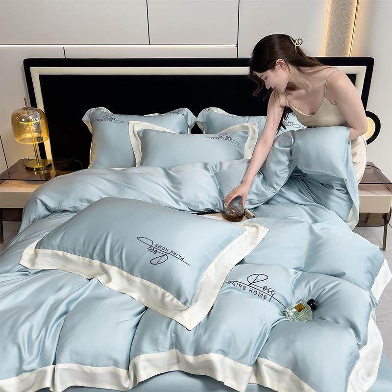 A类双股LF兰精天丝四件套莱赛尔纤维床单被套床笠被子枕套轻奢风4,床上用品,床品套件/四件套/多件套,淘宝优惠券,粉丝福利购,淘宝优惠卷