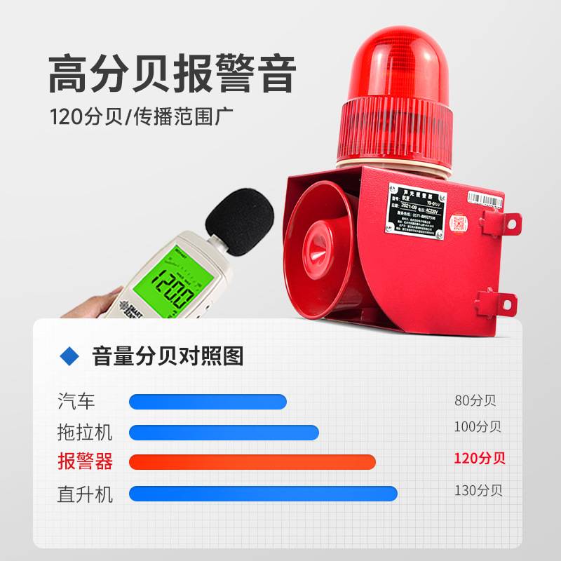 YS-01W微波感应人体车辆语音声光报警器户外路口工地语音提示播放
