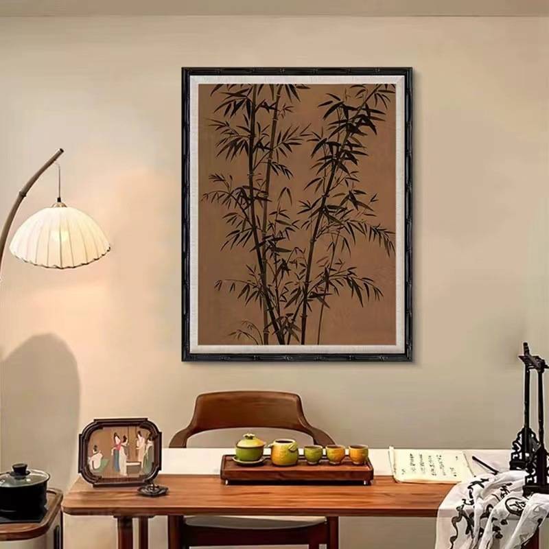 节节高升·墨竹 法式中国风客厅装饰画新中式玄关书房中古风挂画