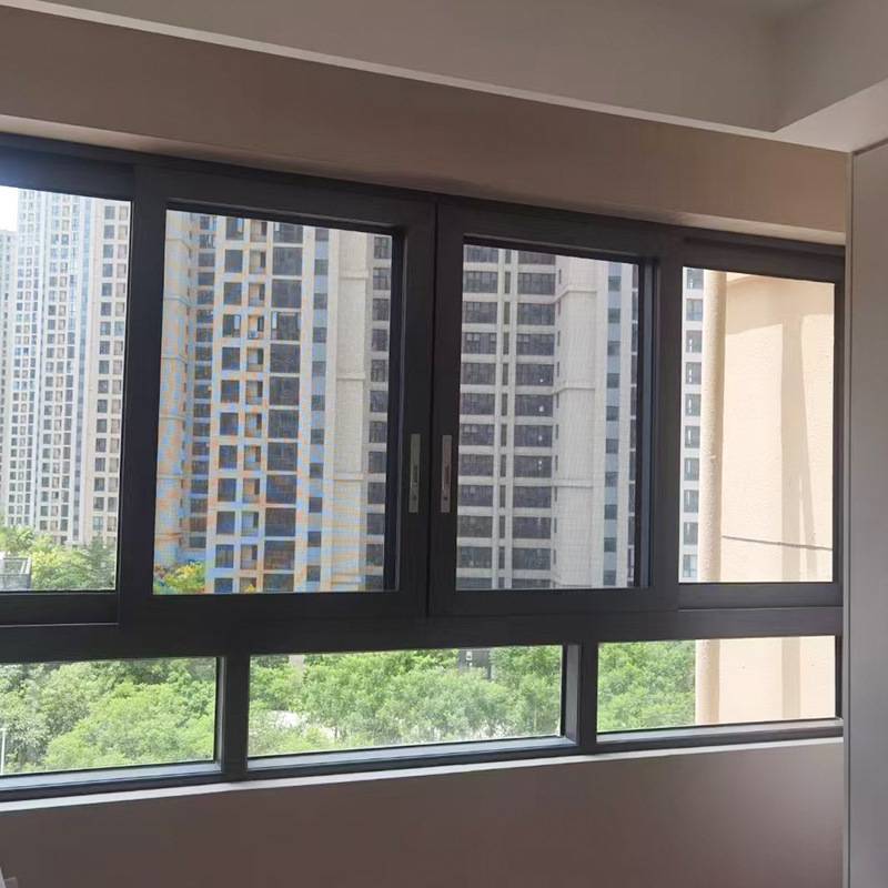 上海小区自建房防盗窗断桥铝门窗封阳台窗纱一体隔音窗农村房窗户