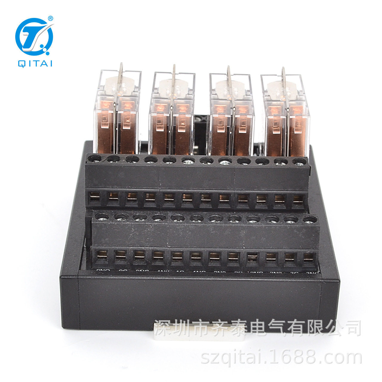QMY433-P4位继电器模组PLC输出控制2常开闭PNP弹簧通用型继电器
