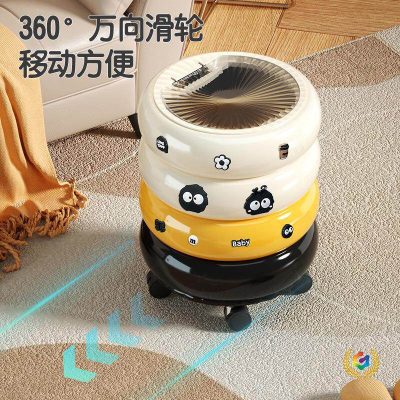 ∞2025新款甜甜圈垃圾桶家用客厅轻奢带盖高颜值厨房可移动纸