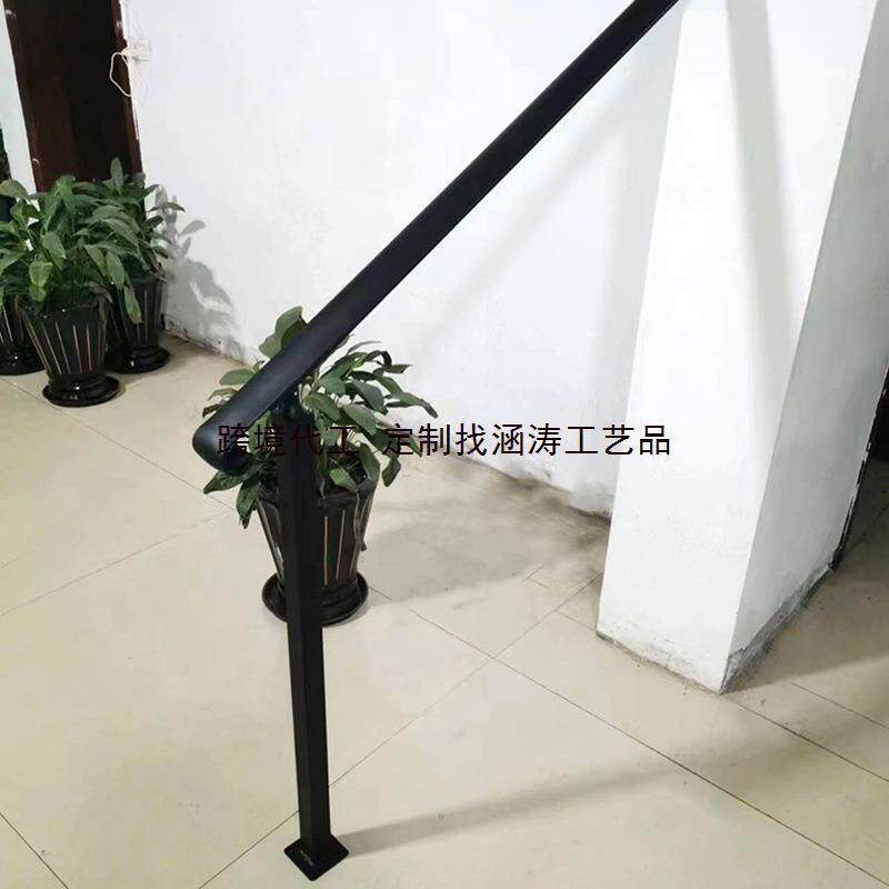 跨境厂家直销单扶手铁艺户外护栏梯栏杆锻铁扶手别墅庭院楼梯