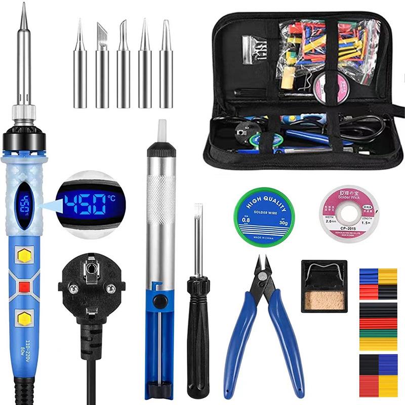 跨境直供电烙铁套装调温电烙铁80W大功率恒温烙铁焊接工具包