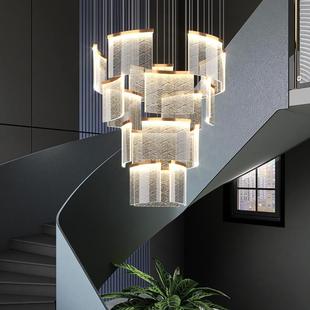 复式 楼别墅吊灯楼梯间长吊灯旋转挑空轻奢祥云灯艺术高档大客厅灯