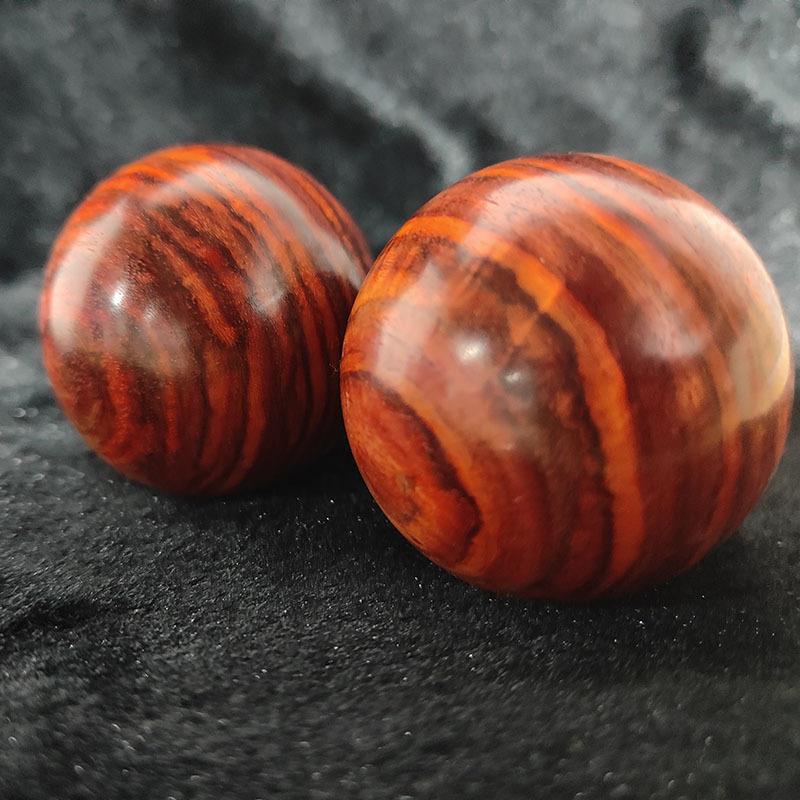 小叶紫檀满水波保健球手球檀木老人锻炼手把件手转球手球无漆