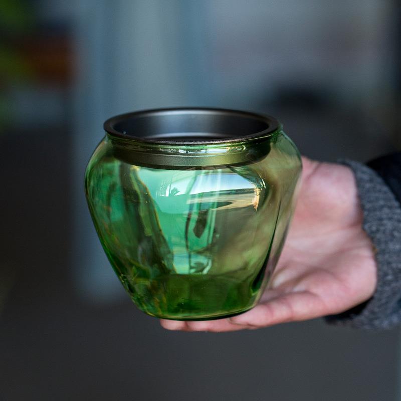 多彩玻璃茶洗建水壶承家用茶渣缸日式过滤茶渣桶水盂水洗茶具配件