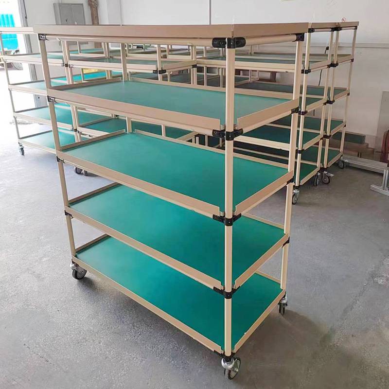 防静电周转车 工具车手推物料架多层线棒 精益管周转车带轮分拣架