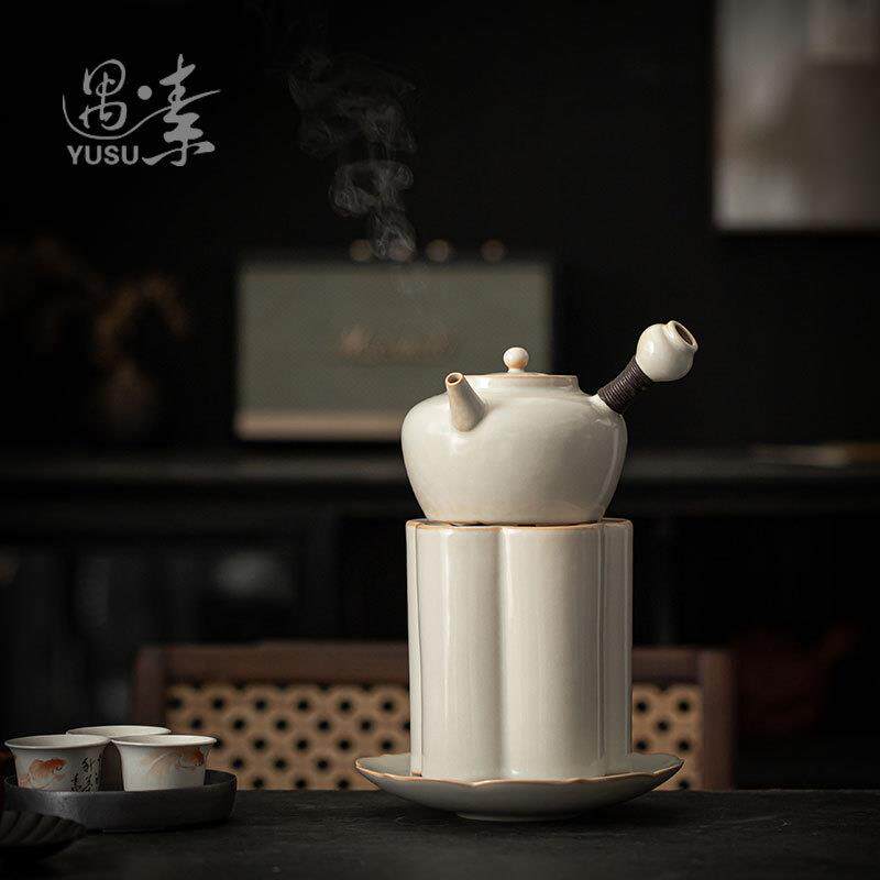 罐罐茶煮茶器家用户外碳炉煮茶壶茶具套装侧把壶黑茶围炉明火煮茶