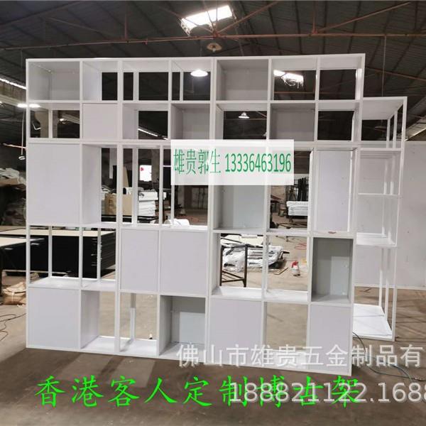 美式复古铁艺实木做旧书架隔板实木置物架复古落地储物架博古架