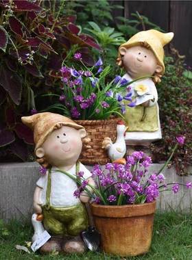 户外花园庭院特大号多肉花盆小孩装饰摆件阳台布置造景园艺盆栽