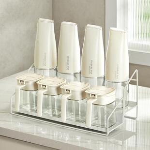 双层调料架厨房调料置物架台面调味架油壶调料罐套装不锈钢架子