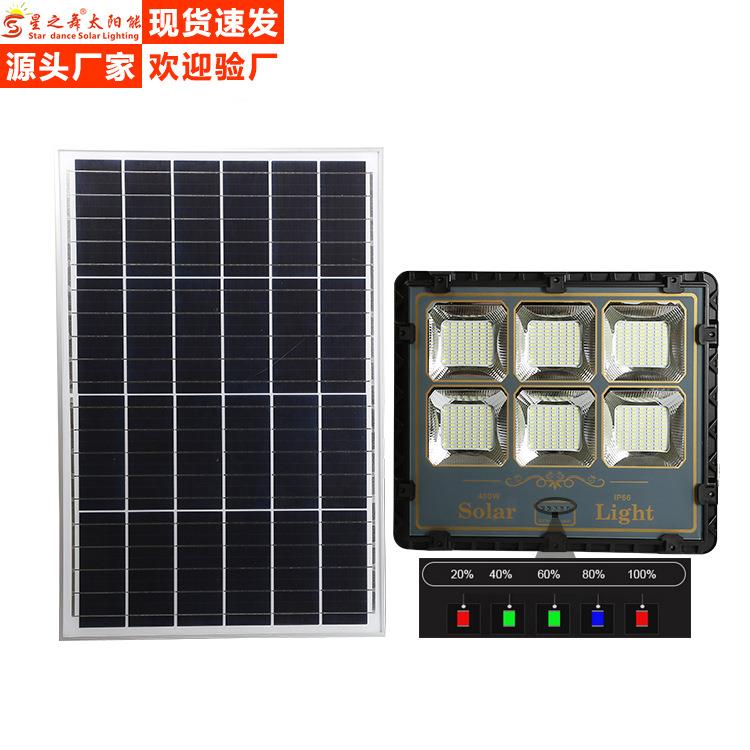 新款跨境太阳能投光灯户外庭院路灯室外人体感应灯照明