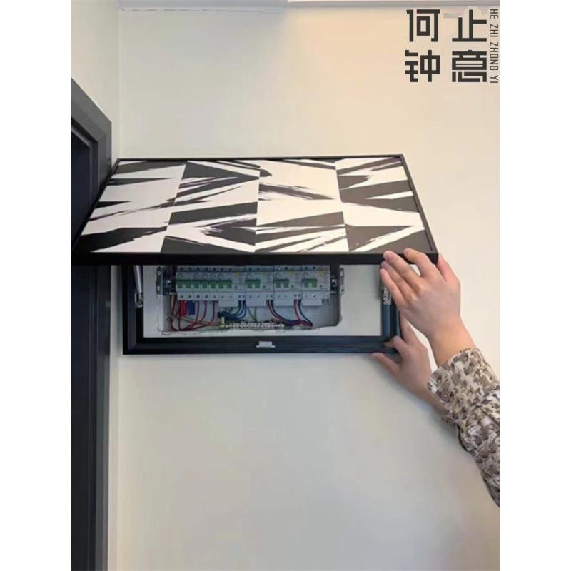 何止钟意电表箱改造装饰画黑白简约遮丑画路由弱电箱餐边柜遮挡场