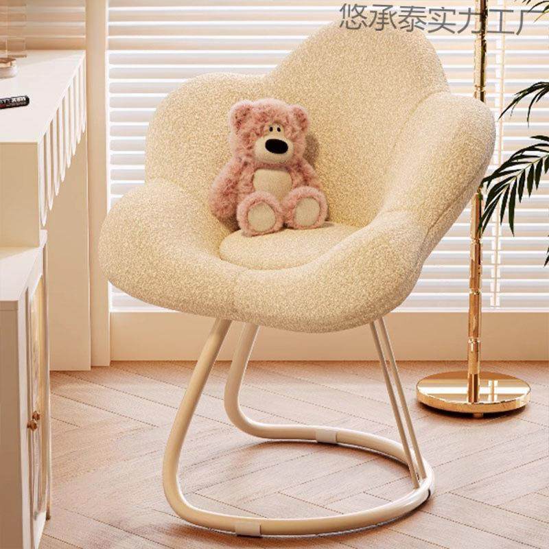 网红家用化妆椅靠背梳妆台椅子风奶油凳子卧室宿舍可旋转的家具凳