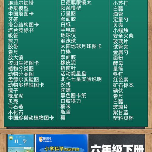 小学六年级科学下册实验材料套装物理器材箱盒教科版爱牛配件包