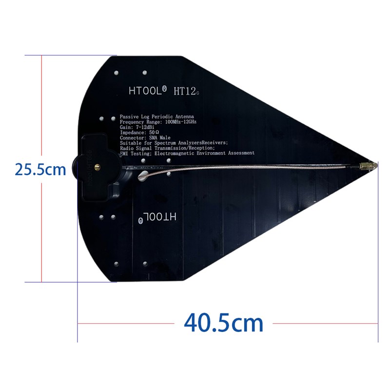 HT12 100M-12GHz对数周期天线 宽带定向天线 信号定位 侧向天线