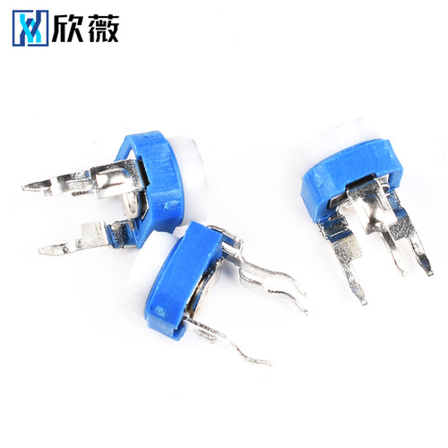 RM065卧式蓝白可调电位器1K2K5K10K20K50K100R200K500K1M 201 501