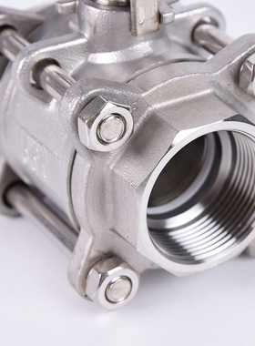 304不锈钢三片式3PC球阀Q11F-16P全通径内螺纹球阀门三片式球阀