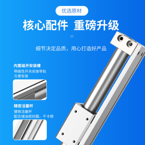无杆气缸带导轨长行程气动CY1R-cy3r6/10/15/20/25/32/40/50/63