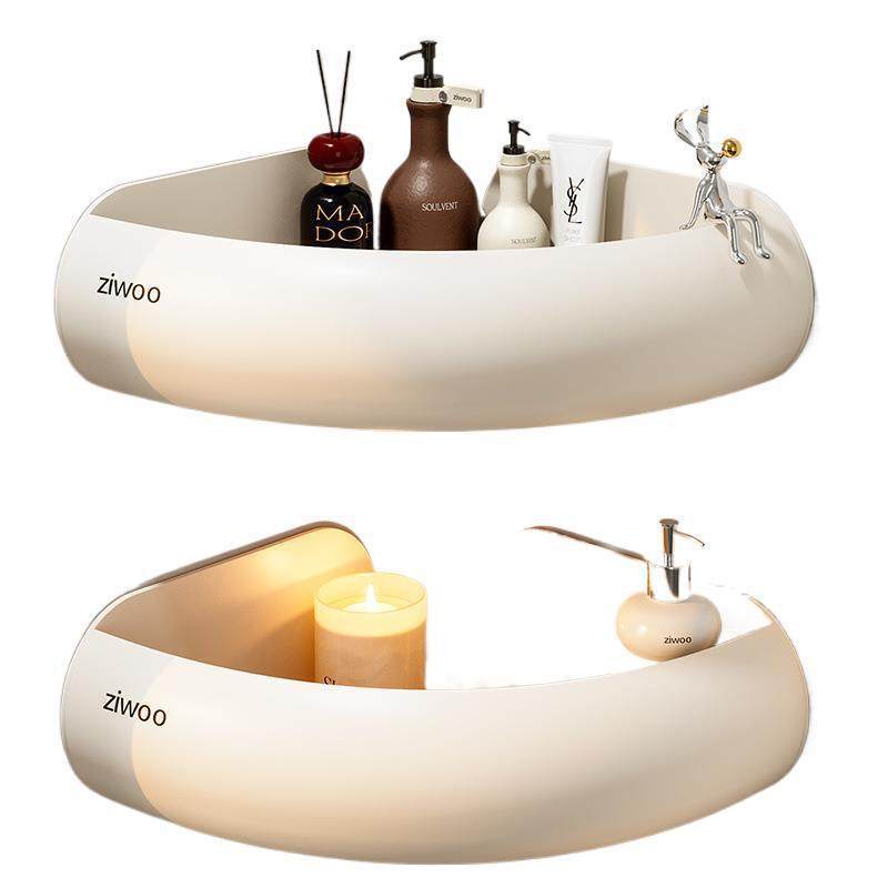 奶油风浴室置物架免打孔卫生间三角篮厕所洗漱台墙上收纳转角架子,家装主材,卫浴置物架,淘宝优惠券,粉丝福利购,淘宝优惠卷