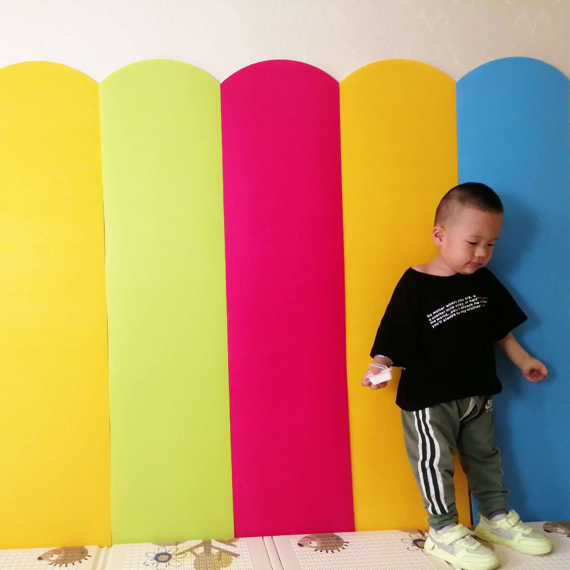 早教儿童防撞墙贴软包幼儿园墙裙宝宝墙围墙纸海绵泡沫垫墙面大