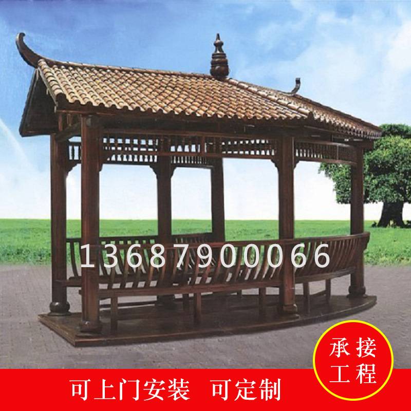 户外景观实木走廊长廊 防腐木长廊厂家 室外文化景区景观长廊